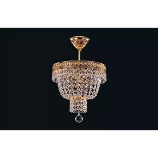 JVmoebel Kronleuchter Rund Kronleuchter Luxus Gold Deckenlampe Lüster Kristall Art, Leuchtmittel wechselbar, Made in Europe goldfarben