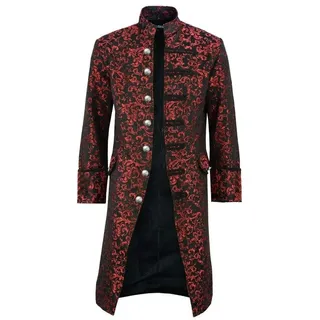 Steampunk Herren - Gothic Mantel Knöpfe Herren Vintage Jacke Gehrock Pirat Vampir Cosplay Kostüm Outfits Renaissance Trenchcoat Verkleidung Viktorianischer Männer Für Fasching Karneval Cosplay Kostüm