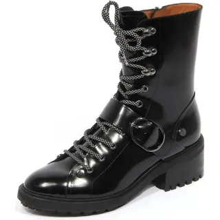 H0264 stivaletto donna EMPORIO ARMANI schwarz Leder Stiefel Frau - Schwarz - 40