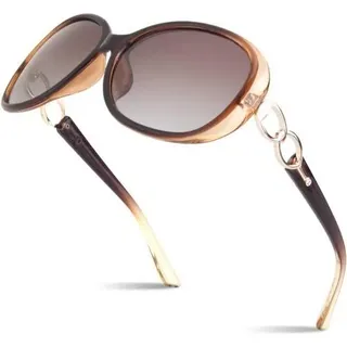 Polarisierte Damen Sonnenbrille Groß Vintage Übergroß UV400 Schutz
