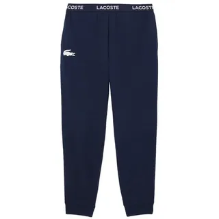 Lacoste Relaxhose Herren Loungewear Hose lang Webbund Lacoste Schriftzug Croc Print blau XL