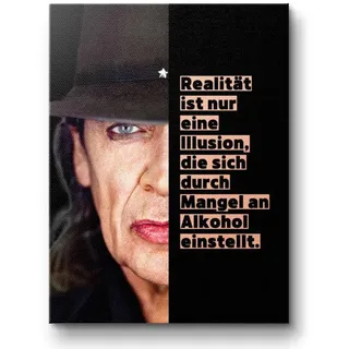 CANVEO Udo Lindenberg Bild Poster Leinwand, Geschenk Musik Kunstdruck, Rockmusik Deutschrock Rocklegende Wandbild, Spruch Zitat Musiklegende, Musikliebhaber Fanartikel