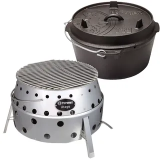Petromax Grill Atago Set mit Dutch Oven ft9-t Feuertopf Gusseisen Outdoor Grill