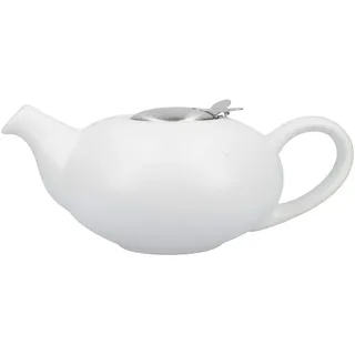 London Pottery Teekanne mit Teesieb für losen Tee, Steingut, Weiß gesprenkelt für 4 Tassen (1 Liter)