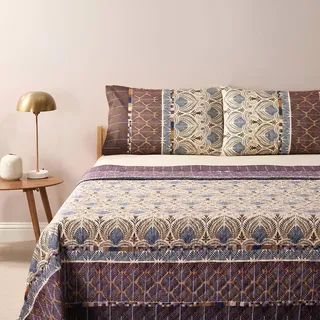 BASSETTI Nairobi Tagesdecke aus 100% Baumwolle in der Farbe Caffe M1, Maße: 180x255 cm - 9332228