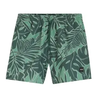 BOSS für Herren. 50508844 Bedruckte Badehose ?Piranha? grün (S), Strandbekleidung, Polyester