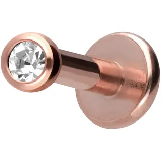 Titan Labret mit Innengewinde KRISTALL