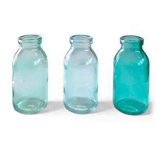 Sandra Rich Dekovase Glasvase 3er Set "Bottle klein" Ø 5 x 10,5cm, Glasflaschen blau
