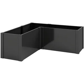 Outsunny Hochbeet L-förmig 150 x 150 x 55 cm Schwarz