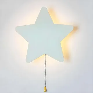 AoLa Kinderzimmer Wandleuchte Akku Innen LED Wandlampe Stern mit Schalter Kabellos Wand Nachttischlampe 3 Farben Ohne Stromanschluss Batteriebetriebene Deko Wandbeleuchtung Kinderlampe