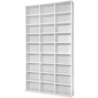 Tectake CD DVD Regal Christel 180 x 102 x 23,5 cm Weiß