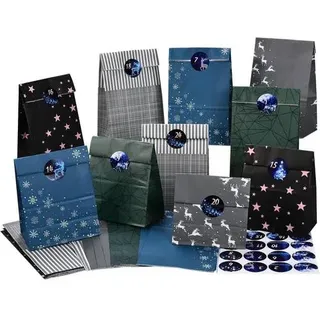 Adventskalender zum Befüllen 24 Weihnachtsgeschenk Papiertüten