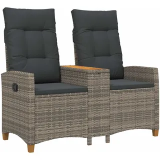 Liegebank Mit Tisch 2 -seater 126 X 65 X 112 Cm Poly-rattan Vidaxl
