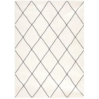 Idimex Rhomb Teppich 200 x 300 cm Weiß
