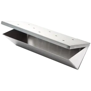 GRILL-EXPERTE Edelstahl Räucherbox / Smokerbox in V-Form - Für Holz- &amp; Gasgrill