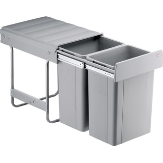 Wesco Bio-Double 40DT-26 Einbau Abfalleimer für Küche Mülleimer mit Deckel grau