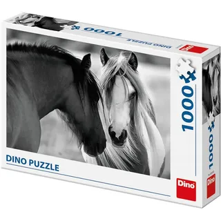 Dino Toys 532618 Dino Puzzle schwarz-weiße Pferde, 1000 Teile, Mehrfarbig