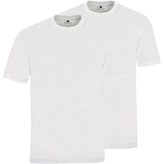 hajo Herren T-Shirt, 2er Pack - Basic, Kurzarm, Rundhals, Baumwolle, uni Weiß L
