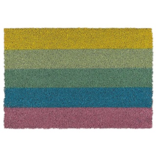 Fußmatte Fußmatte Kokos Regenbogen, relaxdays, Höhe: 15 mm blau|grün|rot
