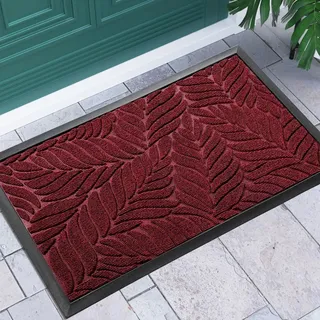 Yimobra Fußmatte, 120 x 80 cm, rutschfeste Sauberlaufmatte für draußen – Premium Fußmatte gegen Schmutz und Staub?Weinrot