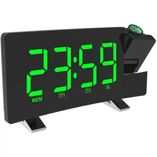 Projektionswecker, Digitaler Wecker Mit Projektion, Radiowecker Mit Usb-anschluss, Dual-alarm, 5 Alarmtöne Mit 3 Lautstärke, 0-100% Helligkeitsdimmer, 4 Projektionshelligkeit