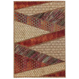 KUNSTLOFT Kenya Outdoor-Teppich 120 x 180 cm Beige/Rot