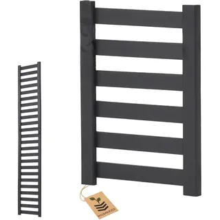 Pflanzkübel mit Rankgitter Spalier mit Pflanzkasten Blumenkasten aus Holz für Garten Balkon Terrasse Hochbeet mit 18L Kunststoff-Pflanzeneinsatz (horizontal-anthrazit, Extra Rankgitter 36x50)