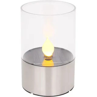 Teelichter Solar Outdoor LED Gartendeko Tischleuchte Solarkerzen Außen flackernd, Feuereffekt, 1800K warmweiß, DxH 7,5x11 cm