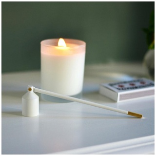 Nordic Flame Kerzenständer Nordic Flame Kerzenlöscher WHITE weiß gold 20cm goldfarben