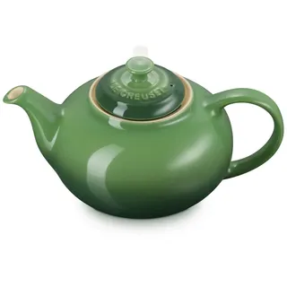 Le Creuset Steingut-Teekanne mit Edelstahl-Teesieb, 1,3 l, Bamboo