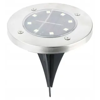 Solar-Einbauleuchte aus Metall/Kunststoff, LED kaltweiß, silber, 11,5 cm, IP44 - Silber/Schwarz