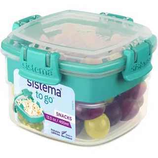 Sistema Snacks TO GO Lebensmittelbehälter | 400 ml | Kleine Snackdose mit Fächern | BPA-frei | Einzeleinheit (Packung mit 1), Gemischte Farben