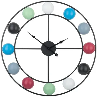 Beliani - Bunte Wanduhr Ø 56 Cm Mit Bunten Kugeln Rund Minimalistisch