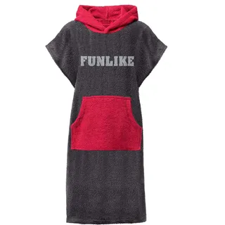 CelinaTex Funlike Poncho kurz 52 x 85 cm anthrazit Bordeaux Baumwolle Badeponcho Frottee Surfponcho Kapuzenhandtuch