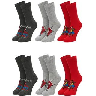 Socken Kinder Jungen, 6 Paar Baumwoll-Mix Spiderman Avengers Paw Patrol | 76 % Baumwolle, atmungsaktiv · flache Zehennaht · Füllung für Adventskalender & Nikolausstiefel · Geschenk zu Weihnachten - 31-34