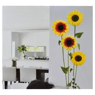 alles-meine.de GmbH XXL Wandtattoo/Sticker - Sonnenblumen und Blätter - selbstklebend für Kinderzimmer und Deko Wandsticker Aufkleber Blumen