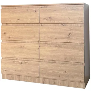 Hti-Living Moderne Kommode mit 8 grifflosen Schubladen 110 x 40 x 97 cm Blau