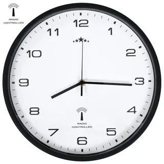 vidaXL Funkwanduhr 31 cm 31 schwarz/weiß