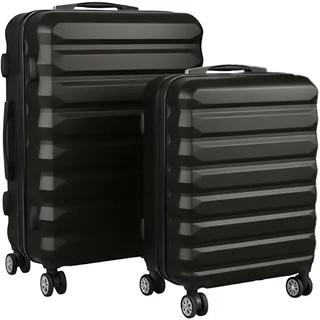 Relaxdays Kofferset 2-teilig 4-Rollen 56 cm / 0 l schwarz