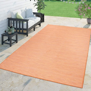 TT Home Moderner Outdoor Teppich Wetterfest Für Innen- Und Außenbereich Meliert Terrakotta, Größe:120x160 cm