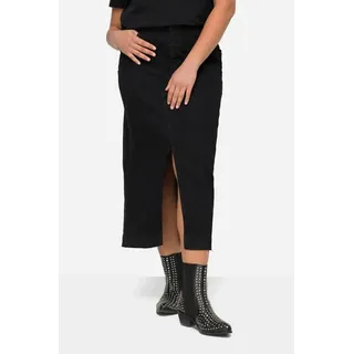 Angel of Style Jeansrock Maxi-Jeansrock Straight Fit 5-Pocket Schlitz vorne schwarz 56