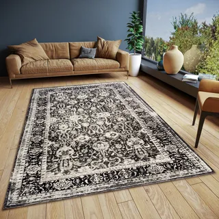 Teppich HANSE HOME "Aseno" Teppiche Gr. B/L: 160 cm x 235 cm, 6 mm, 1 St., schwarz Orientalische Muster Vintage, Orientalisch,Wohnzimmer, Flur, Anti-Slip Rücken, Klassisch