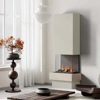 muenkel design Garda [Elektrokamin Opti-myst]: Jura (Schiefer beige) - weiß