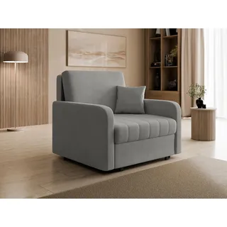 Mirjan24 Schlafsessel Viva Silk I Polyester 102 x 85 x 98 cm Grau mit Kissen