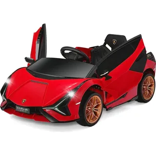 Costway Lamborghini Kinder Elektroauto 12V rot/gelb (COSTWAY)