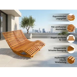 Ergonomische Doppelschwungliege aus Akazienholz - FSC® zertifiziert