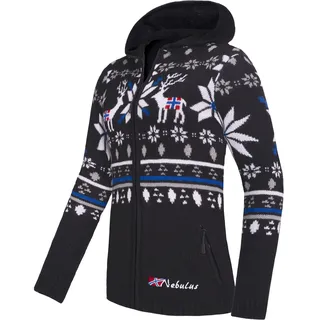 Nebulus Damen Jacke NORMAX, mit Kapuze, schicker Pullover im Norweger-Style - L