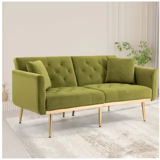 WISHDOR Sofa 2 Sitzer Couch Sessel Schlafsofa Schlafsessel Schlafcouch mit Lehne, 30,7 '' H x 63,78 '' B x 31,50 '' T, Hochwertige Verarbeitung grün