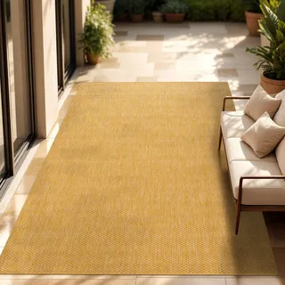 Paco Home Outdoor-Teppich 150 x 150 cm Gelb