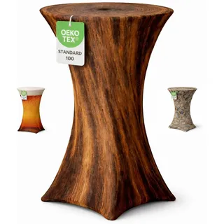EXKLUSIV HEIMTEXTIL Stehtischhusse für Bistrotisch Motiv Ø 60-65x110-120 cm Baumstamm